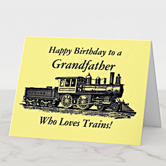 名前の追加Personalize Railway祖父誕生日 カード