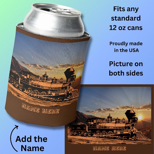 名前の追加Personalize Steam Train CPRR 229 缶クーラー