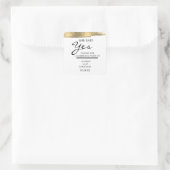 名前の追加Sheが言ったYes金ゴールドグリッター婚約 スクエアシール (バッグ)