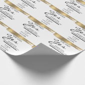 名前の追加Sheが言ったYes金ゴールドグリッター婚約 ラッピングペーパー (角)