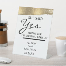 名前の追加Sheが言ったYes金ゴールドグリッター婚約