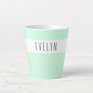 名前の追加SkinnyフォントタイポグラフィMint Green カフェラテマグ
