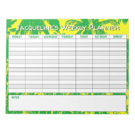 名前の選択でパーソナライズする毎週のプランナー。 ノートパッド