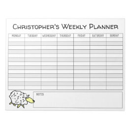 名前の選択でパーソナライズする毎週のプランナー。 ノートパッド