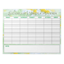 名前の選択でパーソナライズする毎週のプランナー。 ノートパッド