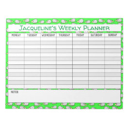 名前の選択でパーソナライズする毎週のプランナー。 ノートパッド