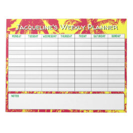 名前の選択でパーソナライズする毎週のプランナー。 ノートパッド