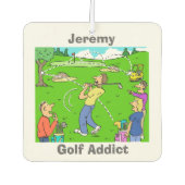 名前の選択。ゴルフ中毒者 カーエアーフレッシュナー (正面)