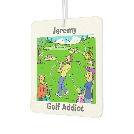 名前の選択。ゴルフ中毒者 カーエアーフレッシュナー (左)