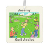 名前の選択。ゴルフ中毒者 カーエアーフレッシュナー (裏面)