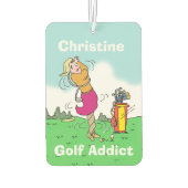 名前の選択。ゴルフ中毒者 カーエアーフレッシュナー (裏面)