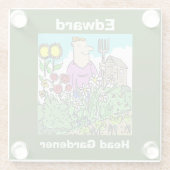 名前の選択。ヘッドガーデナー ガラスコースター (裏面)