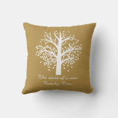 名前の金ゴールドの系譜、白い木及び日付 クッション (裏面)