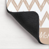 名前の鉛筆のタン粋なシェブロンのジグザグ形 マウスパッド (コーナー)