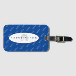 名前の青い羽のパターンエレガントシンプルのモダン ラゲッジタグ