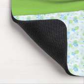 名前の青および緑の花のマウスパッド マウスパッド (コーナー)