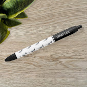 名前の青と白イタリアンのグレイハウンド犬 黒ボールペン