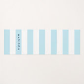 名前の青と白名門私立校風ののパーソナライズストライプ ヨガマット (正面(横))