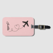 名前の飛行機の目的地の旅行bridesmaidsギフト ラゲッジタグ (正面横)