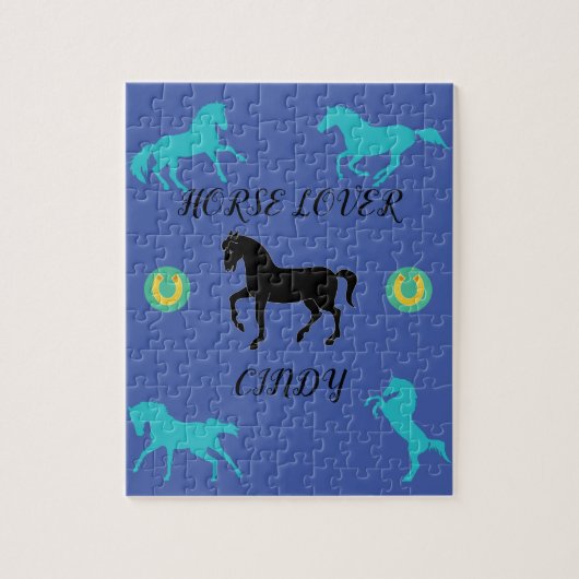 名前の馬好きパーソナライズされたパズル ジグソーパズル (縦)