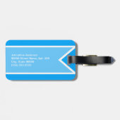 名前の黄色いレトロのフライヤの飛行機 ラゲッジタグ (裏面横)