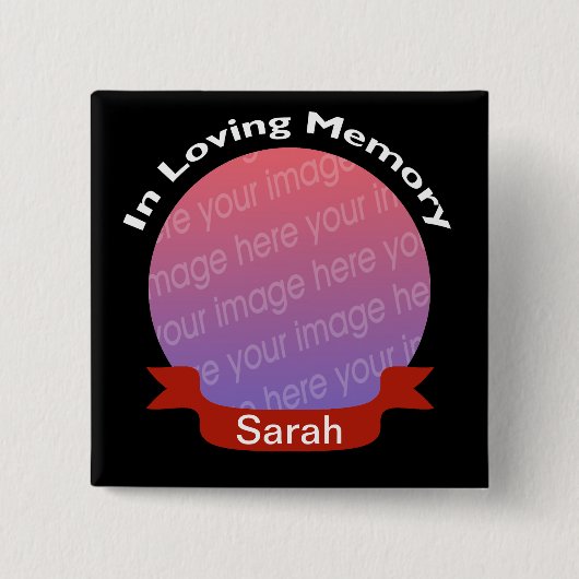 名前の黒い写真ボタンを記念して 缶バッジ (正面)