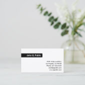 名前の黒い背景 – 白い名刺 名刺 (スタンド正面)