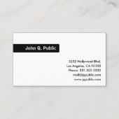 名前の黒い背景 – 白い名刺 名刺 (正面)