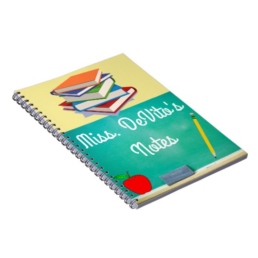 名前の黒板の先生のノートを個人化して下さい ノートブック (右側)