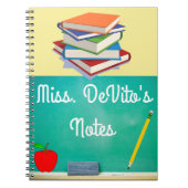 名前の黒板の先生のノートを個人化して下さい ノートブック (正面)
