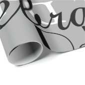 名前の黒/白/カスタムグレーのパターン ラッピングペーパー (ロールコーナー)