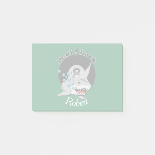名前の8つの球のプールの鮫のロゴ ポストイット (正面)