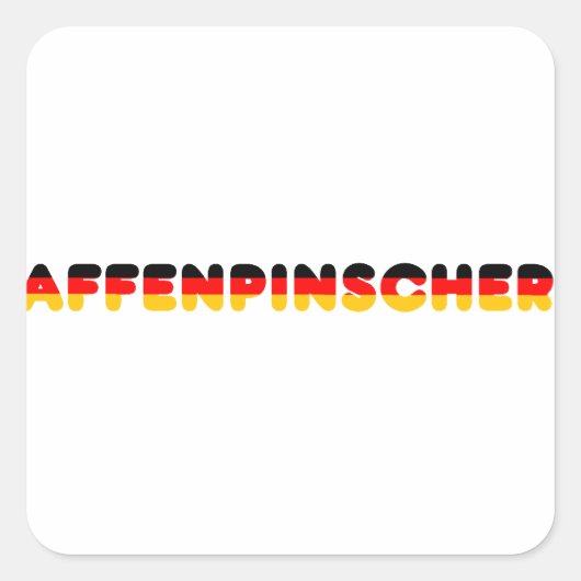 名前のaffenpinscherフラグ スクエアシール (正面)