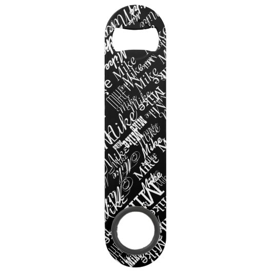 名前のb&wパーソナライズされたタイポグラフィ スピード栓抜き (正面)