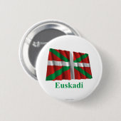名前のEuskadi (Paísバスコ)の振る旗 缶バッジ (正面&裏面)