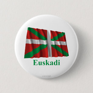 名前のEuskadi (Paísバスコ)の振る旗 缶バッジ