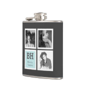 名前のInstagram Selfiesのパーソナライズな写真 フラスク (左)