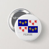 名前のPicardieの旗 缶バッジ (正面&裏面)