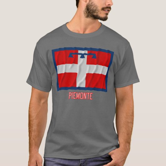名前のPiemonteの振る旗 Tシャツ (正面)