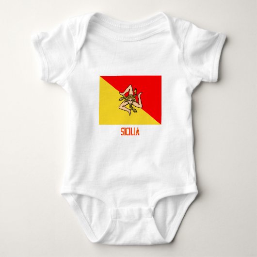 名前のSiciliaの旗 ベビーボディスーツ (正面)