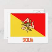 名前のSiciliaの旗 ポストカード (正面/裏面)