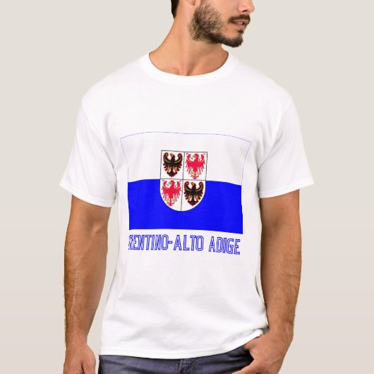 名前のTrentino ALTOアディジェ川の旗 Tシャツ (正面)