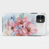 名前のWatercolor春の花 Case-Mate iPhoneケース (裏面(横))
