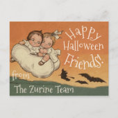 名前はがきパーソナライズされたヴィンテージかわいいハロウィン ポストカード (正面)