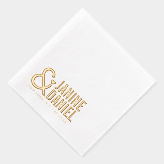 名前はっきりしたとハートアク結婚セントID1055 箔ナプキン (右)