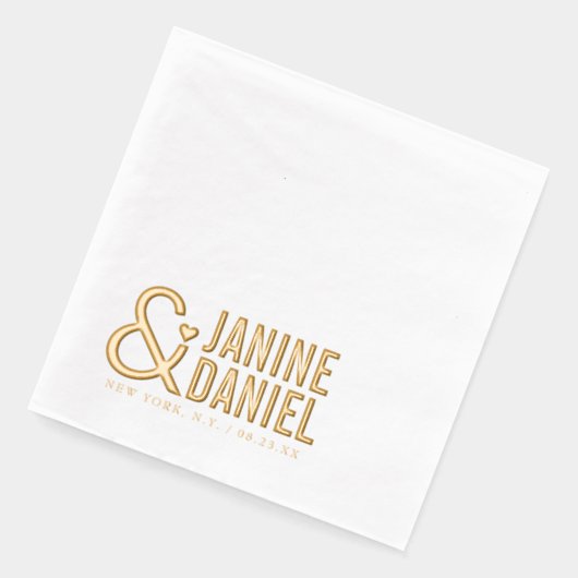 名前はっきりしたとハートアク結婚セントID1055 箔ナプキン (左)