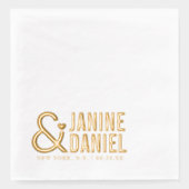 名前はっきりしたとハートアク結婚セントID1055 箔ナプキン (正面)