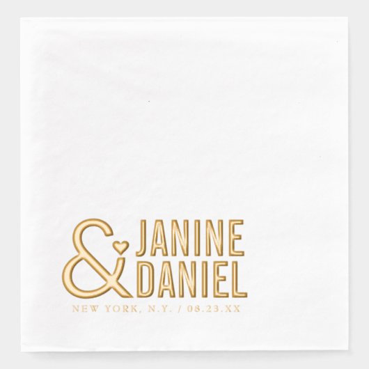 名前はっきりしたとハートアク結婚セントID1055 箔ナプキン (正面)