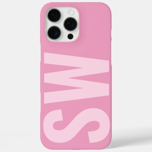 名前はっきりしたイニシャルガーリーベビーピンクカスタムモノグラム Case-Mate iPhoneケース (裏面)