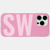 名前はっきりしたイニシャルガーリーベビーピンクカスタムモノグラム Case-Mate iPhoneケース (裏面 (横))